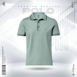 Premium Double PK Cotton Polo - Ice Berg Green