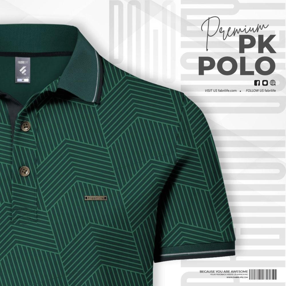 Premium Elite Edition Double PK Cotton Polo - Green - Image 2